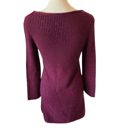 Moth Anthropologie Alpaca Blend Sweater Dress Size Medium Burgundy - Picture 3 of 4